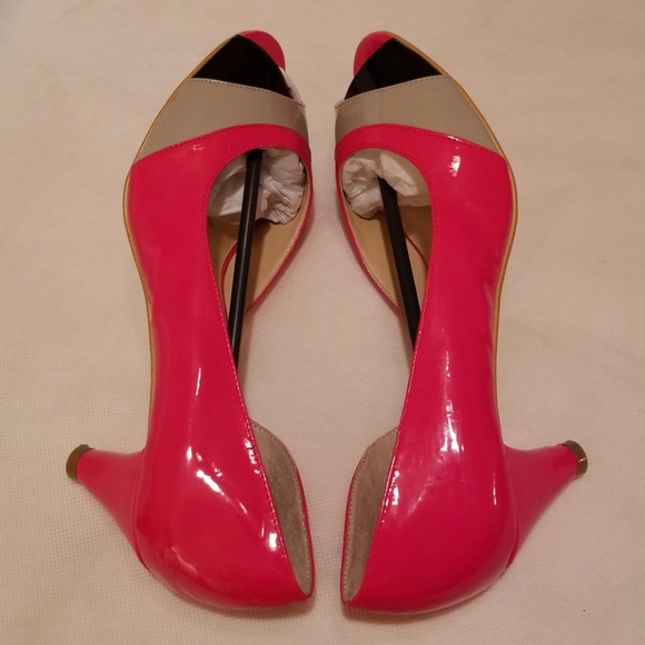 <Bijou New York> Red/Multi Peep Toe Pump - Size 8M - Picture 6 of 8